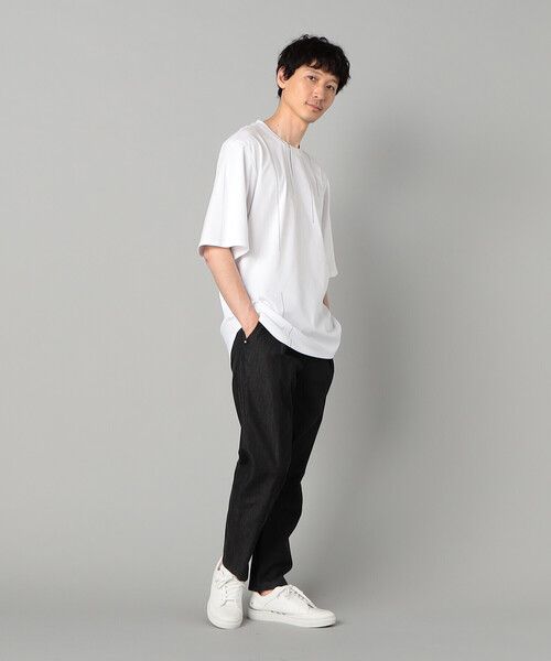 COMME CA MEN(コムサメン)の「シルケットスムース ラインTシャツ(Tシャツ/カットソー・メンズ・ホワイト/ブラック・M/L)」の4枚目の写真