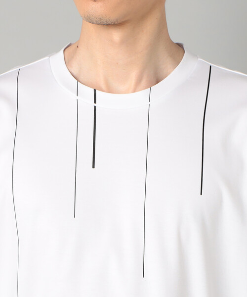 COMME CA MEN(コムサメン)の「シルケットスムース ラインTシャツ(Tシャツ/カットソー・メンズ・ホワイト/ブラック・M/L)」の10枚目の写真