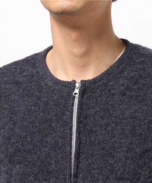 SEVENDAYS=SUNDAY（セブンデイズサンデイ）の「ウールタッチパイル　ノーカラーＺＩＰカーディガン（カーディガン/ボレロ・メンズ・カーキ/チャコールグレー/ネイビー・MEDIUM/SMALL/LARGE）」の7枚目の写真