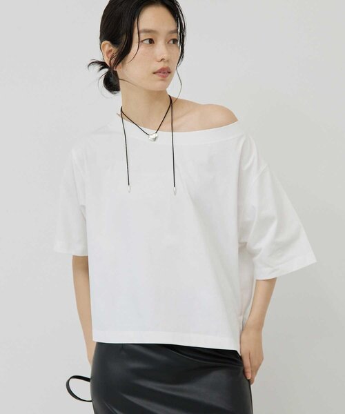 GALLARDAGALANTE（ガリャルダガランテ）の「【2Way】オフショルTee（Tシャツ/カットソー・レディース・ブラウン/ホワイト/ブラック・FREE）」の8枚目の写真