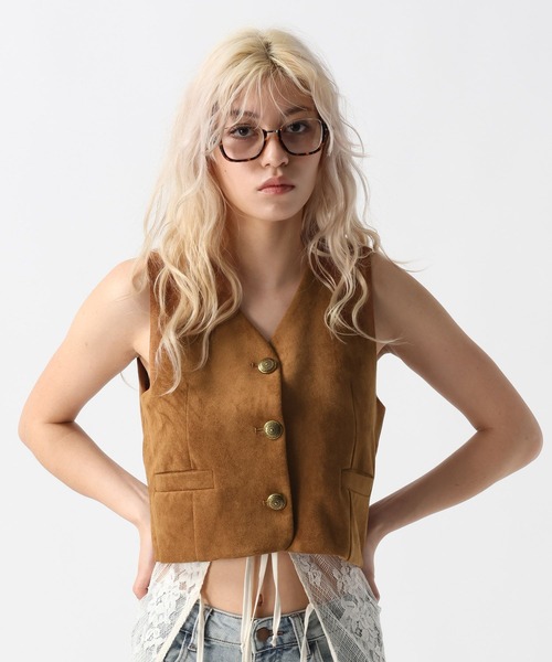 FOREVER 21（フォーエバー トゥエンティーワン）の「【2025SS】フェイクスエードジレ（ベスト・レディース・ブラウン系その他・FREE）」の11枚目の写真