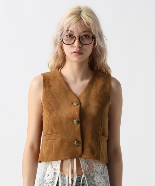 FOREVER 21（フォーエバー トゥエンティーワン）の「【2025SS】フェイクスエードジレ（ベスト・レディース・ブラウン系その他・FREE）」の9枚目の写真