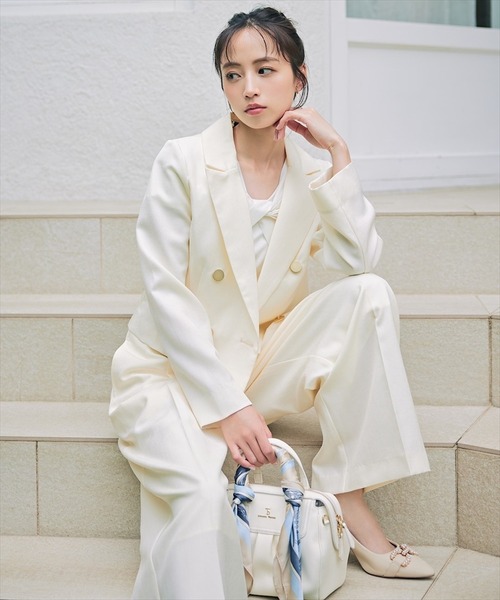 SWINGLE（スウィングル）の「【6/6(FRI)10:00予約開始】金ボタンハイウエストワイドパンツ（その他パンツ・レディース・アイボリー/ネイビー/ライトグレー・SMALL/MEDIUM）」の7枚目の写真