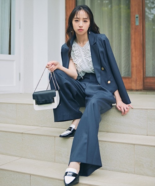 SWINGLE（スウィングル）の「【6/6(FRI)10:00予約開始】金ボタンハイウエストワイドパンツ（その他パンツ・レディース・アイボリー/ネイビー/ライトグレー・SMALL/MEDIUM）」の13枚目の写真