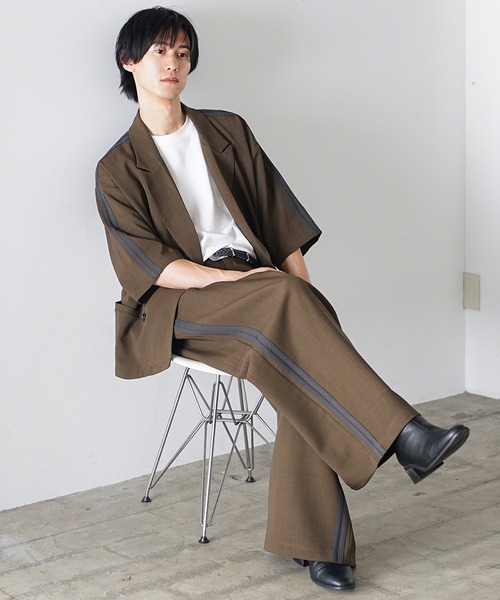 MinoriTY(マイノリティ)の「【MinoriTY】サイドラインワイドスラックス メンズ(スラックス・メンズ・チャコール/ブラウン/ブラック・S/L/M)」の12枚目の写真