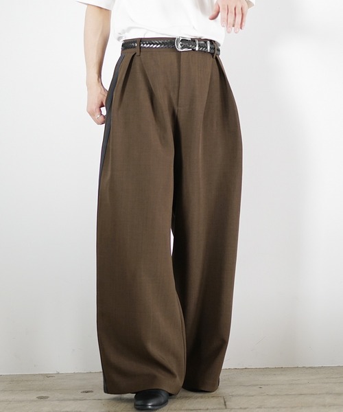 MinoriTY(マイノリティ)の「【MinoriTY】サイドラインワイドスラックス メンズ(スラックス・メンズ・チャコール/ブラウン/ブラック・S/L/M)」の10枚目の写真