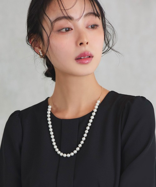 2way パール ロング / ショート スライドボール ネックレス