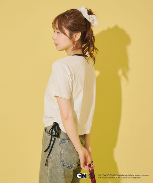 Remind me and forever（リマインドミーアンドフォーエバー）の「【パワーパフガールズ】ドロストTシャツ（Tシャツ/カットソー・レディース・オフホワイト/ブラック/サックスブルー/ピンク/ミント・FREE）」の9枚目の写真