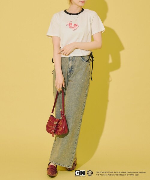 Remind me and forever（リマインドミーアンドフォーエバー）の「【パワーパフガールズ】ドロストTシャツ（Tシャツ/カットソー・レディース・オフホワイト/ブラック/サックスブルー/ピンク/ミント・FREE）」の12枚目の写真