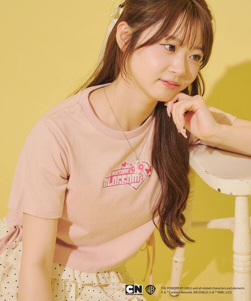 Remind me and forever（リマインドミーアンドフォーエバー）の「【パワーパフガールズ】ドロストTシャツ（Tシャツ/カットソー・レディース・オフホワイト/ブラック/サックスブルー/ピンク/ミント・FREE）」の5枚目の写真