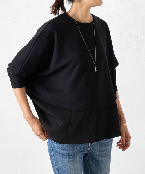 BEARDSLEY（ビアズリー）の「ラウンドキリカエプルオーバー（Tシャツ/カットソー・レディース・アイボリー/ブラック・FREE）」の14枚目の写真