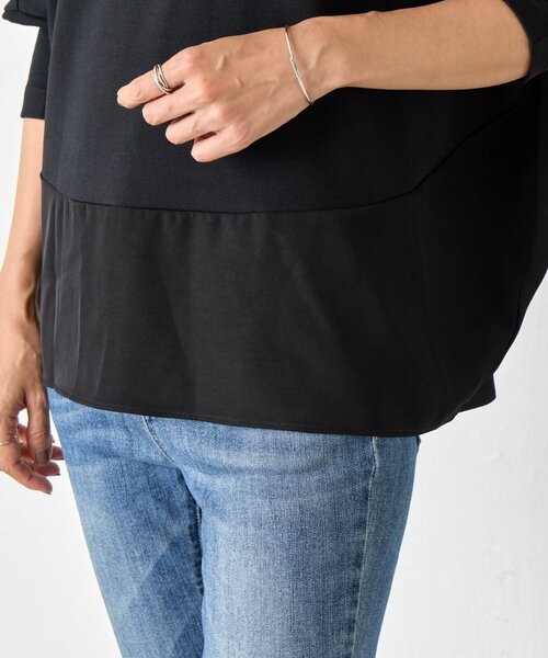 BEARDSLEY（ビアズリー）の「ラウンドキリカエプルオーバー（Tシャツ/カットソー・レディース・アイボリー/ブラック・FREE）」の16枚目の写真