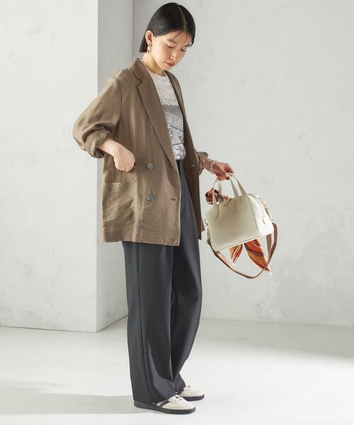 SHIPS(シップス)の「〈手洗い可能〉シアー シルク混 ジャケット(テーラードジャケット・レディース・ブラック/ライトブラウン・38/36)」の22枚目の写真