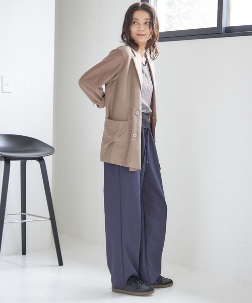 SHIPS(シップス)の「〈手洗い可能〉シアー シルク混 ジャケット(テーラードジャケット・レディース・ブラック/ライトブラウン・38/36)」の21枚目の写真