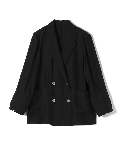 SHIPS(シップス)の「〈手洗い可能〉シアー シルク混 ジャケット(テーラードジャケット・レディース・ブラック/ライトブラウン・38/36)」の4枚目の写真