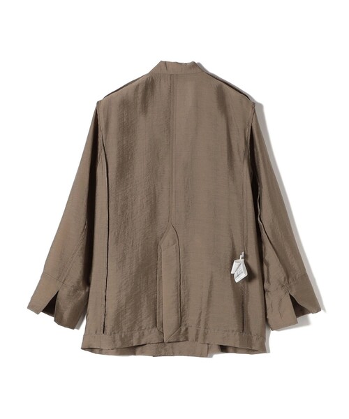 【美品】SOVEREIGN ベージュ コットン シルク混 ジャケット 日本製 手洗い可能〉シアー シルク混 ジャケット（テーラードジャケット