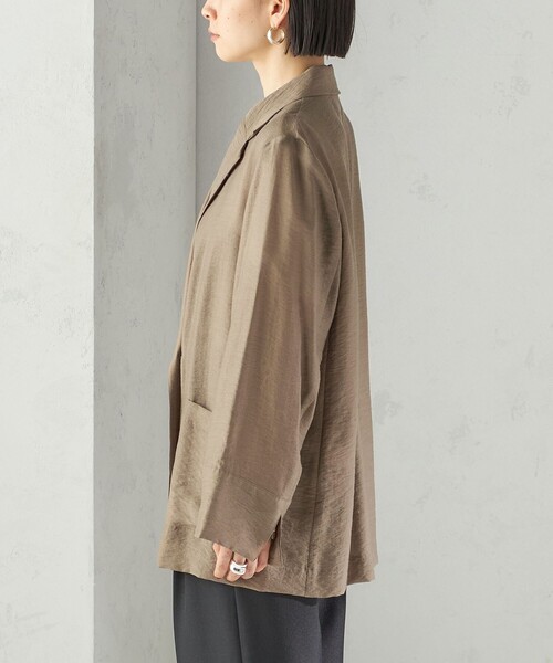 SHIPS(シップス)の「〈手洗い可能〉シアー シルク混 ジャケット(テーラードジャケット・レディース・ブラック/ライトブラウン・38/36)」の5枚目の写真