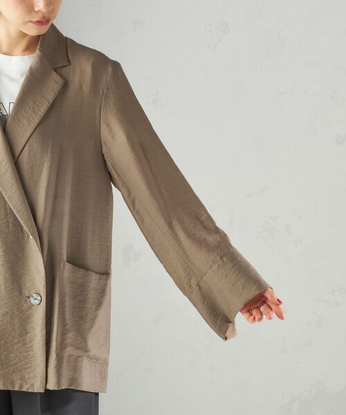 SHIPS(シップス)の「〈手洗い可能〉シアー シルク混 ジャケット(テーラードジャケット・レディース・ブラック/ライトブラウン・38/36)」の20枚目の写真