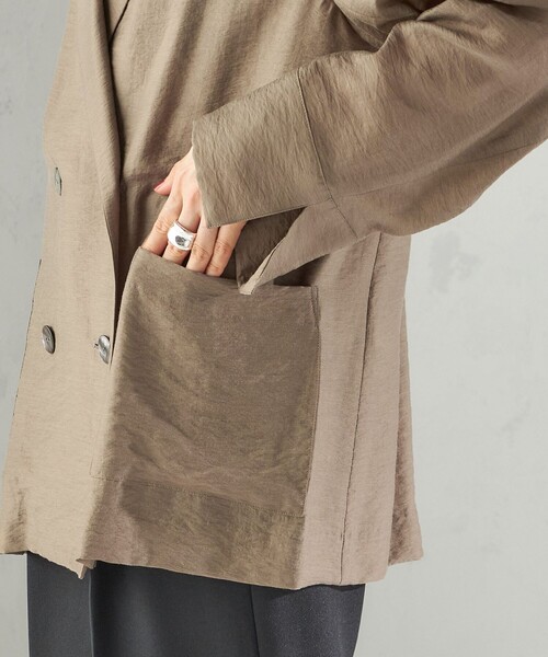 SHIPS(シップス)の「〈手洗い可能〉シアー シルク混 ジャケット(テーラードジャケット・レディース・ブラック/ライトブラウン・38/36)」の18枚目の写真