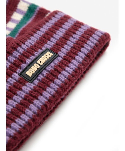 BOBO CHOSES（ボボショーズ）の「Bobo Choses jacquard beanie（ニットキャップ/ビーニー・キッズ・パープル・HEAD54/HEAD52）」の3枚目の写真