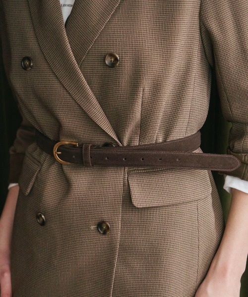 Doux archives（ドゥアルシーヴ）の「レザーベルト（ベルト・レディース・ベージュ/ブラウン・FREE）」の2枚目の写真