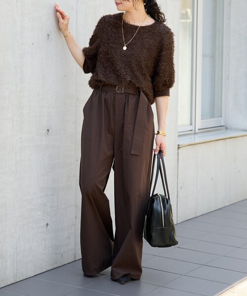 RIVE DROITE(リヴドロワ)の「【こなれ感抜群】ベルテッドワイドパンツ(その他パンツ・レディース・ブラウン/カーキ・38/36)」の3枚目の写真