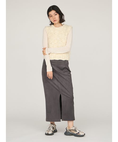 emmi（エミ）の「セミシアーフライストップス（Tシャツ/カットソー・レディース・ホワイト/イエロー/ネイビー/グレー・F）」の16枚目の写真