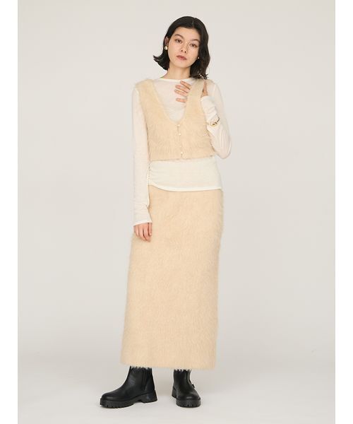 emmi（エミ）の「セミシアーフライストップス（Tシャツ/カットソー・レディース・ホワイト/イエロー/ネイビー/グレー・F）」の17枚目の写真