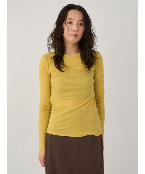 emmi（エミ）の「セミシアーフライストップス（Tシャツ/カットソー・レディース・ホワイト/イエロー/ネイビー/グレー・F）」の21枚目の写真