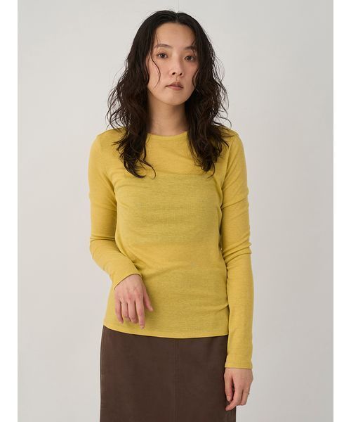 emmi（エミ）の「セミシアーフライストップス（Tシャツ/カットソー・レディース・ホワイト/イエロー/ネイビー/グレー・F）」の22枚目の写真