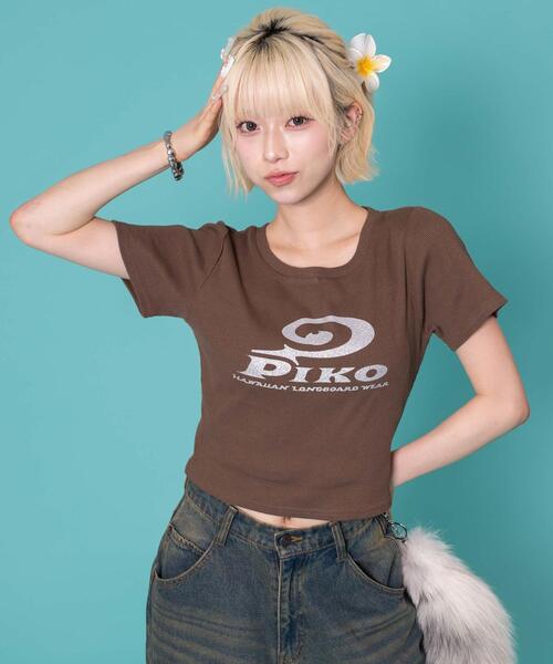 Piko(ピコ)の「∴WEGO/PIKO別注ラメリブT(Tシャツ/カットソー・レディース・ホワイト/ピンク/ブラウン・FREE)」の8枚目の写真