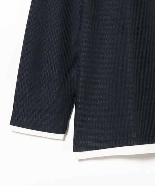 B:MING by BEAMS（ビーミングバイビームス）の「フェイクレイヤード ワッフル クルーネック Tシャツ（Tシャツ/カットソー・メンズ・チャコールグレー/ネイビー・X-LARGE/LARGE/MEDIUM/SMALL）」の10枚目の写真