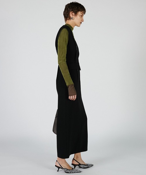 PRANK PROJECT（プランクプロジェクト）の「ハンドステッチディープVドレス / Hand-stitched Deep V-neck Dress（ワンピース・レディース・ブラック/グレー・36/38）」の10枚目の写真