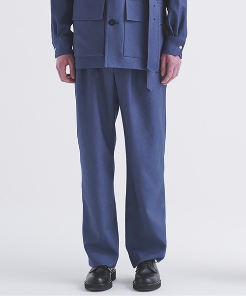 Faux Denim 1Tuck Semi Wide Pants with Long Belt（その他