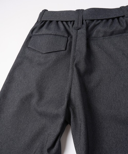 パンツ CULLNI Faux Leather Belt Easy ShortPant Faux Denim 1Tuck Semi Wide Pants with Long Belt（その他