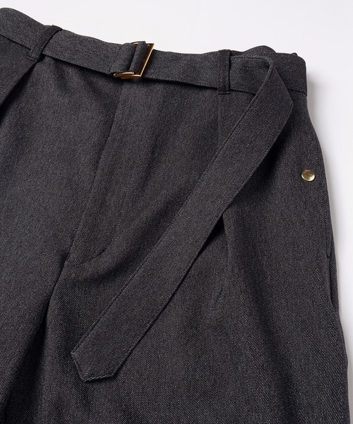 CULLNI（クルニ）の「Faux Denim 1Tuck Semi Wide Pants with Long Belt（その他パンツ・メンズ・ブラック/ネイビー/ブルー・2/1/0）」の16枚目の写真