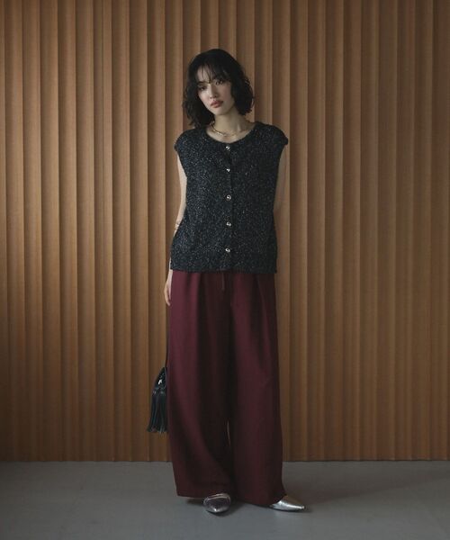 Green　Parks（グリーンパークス）の「共ベルト付きツイルカラーパンツ（その他パンツ・レディース・ダークグリーン/ベージュ/ボルドー/ブラウン/ダークネイビー・FREE）」の17枚目の写真