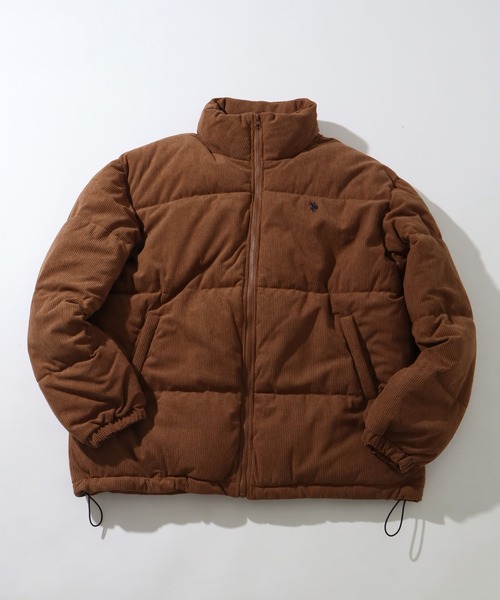 新品【U.S. POLO ASSN. 】ブルゾン　コーデュロイ ブラウン 短丈 U.S.POLO ASSN. ハイネックボリューム中綿スタンドネックブルゾン