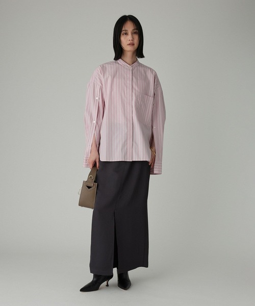 BABYLONE(バビロン)の「バンドカラーデザインシャツ(シャツ/ブラウス・レディース・サックスブルー/ブルー/ピンク・フリー)」の9枚目の写真