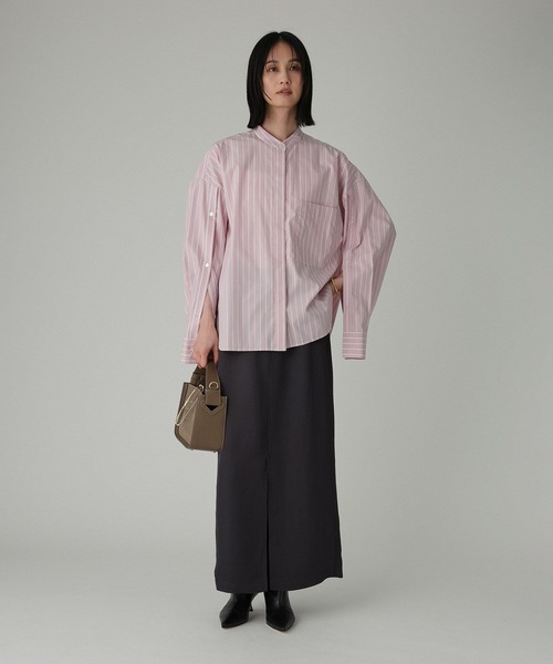 BABYLONE(バビロン)の「バンドカラーデザインシャツ(シャツ/ブラウス・レディース・サックスブルー/ブルー/ピンク・フリー)」の10枚目の写真