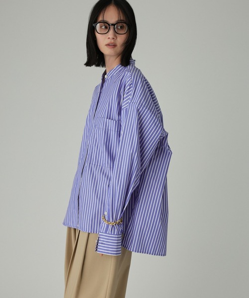 BABYLONE(バビロン)の「バンドカラーデザインシャツ(シャツ/ブラウス・レディース・サックスブルー/ブルー/ピンク・フリー)」の15枚目の写真