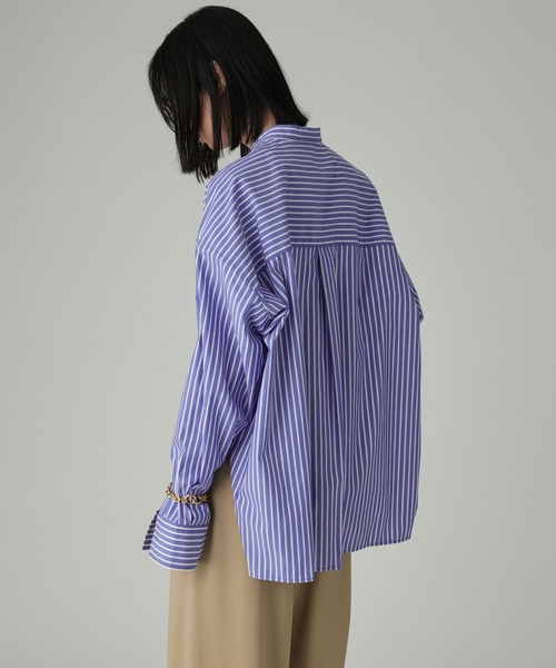 BABYLONE(バビロン)の「バンドカラーデザインシャツ(シャツ/ブラウス・レディース・サックスブルー/ブルー/ピンク・フリー)」の17枚目の写真