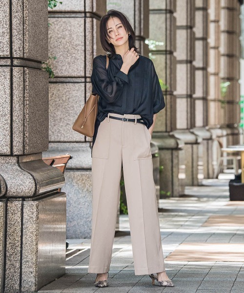 LAUTREAMONT（ロートレアモン）の「シアーブライト フロントタックブラウス≪手洗い可能≫（シャツ/ブラウス・レディース・ブラウン/イエロー/ブラック・9号）」の21枚目の写真