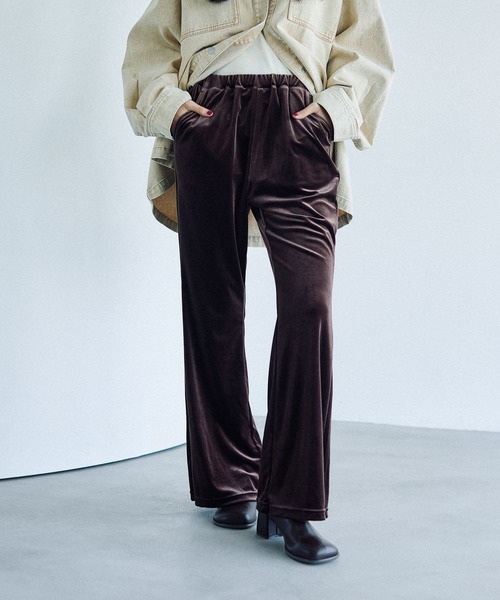 LEPSIM（レプシィム）の「イージーベロアパンツ　573184（その他パンツ・レディース・ブラック/アイボリー/ボルドー/ブラウン/ブルーグリーン・TALL/FREE）」の4枚目の写真