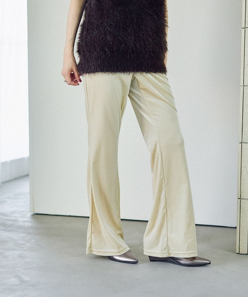 LEPSIM（レプシィム）の「イージーベロアパンツ　573184（その他パンツ・レディース・ブラック/アイボリー/ボルドー/ブラウン/ブルーグリーン・TALL/FREE）」の2枚目の写真