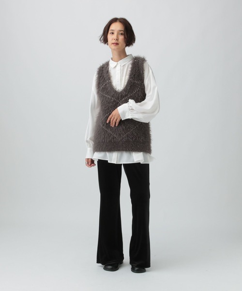 LEPSIM（レプシィム）の「イージーベロアパンツ　573184（その他パンツ・レディース・ブラック/アイボリー/ボルドー/ブラウン/ブルーグリーン・TALL/FREE）」の7枚目の写真