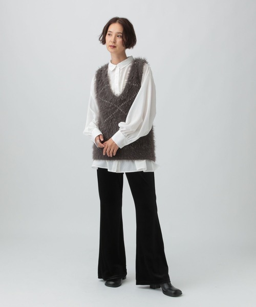 LEPSIM（レプシィム）の「イージーベロアパンツ　573184（その他パンツ・レディース・ブラック/アイボリー/ボルドー/ブラウン/ブルーグリーン・TALL/FREE）」の8枚目の写真