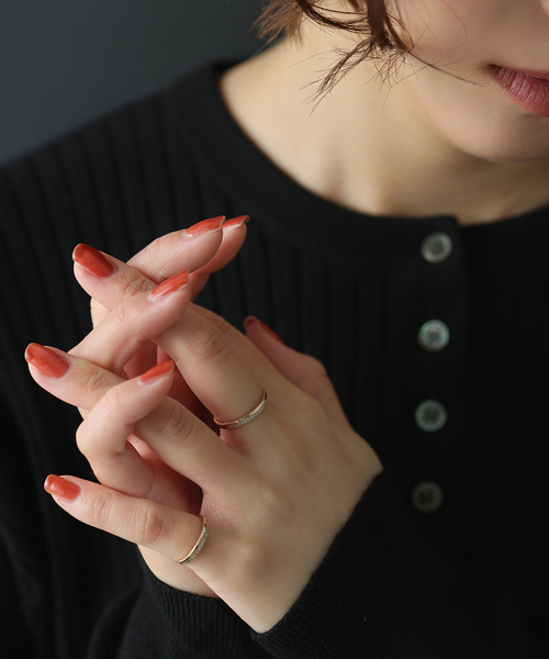 ダブルラインダイヤピンキーリング K10（リング）｜Lilas（リラ）の