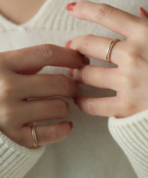 k10スピックアンドスパン◇Lilas2連パイプUチェーンリングK10 k10スピックアンドスパン◇Lilas2連パイプUチェーンリングK10 k10