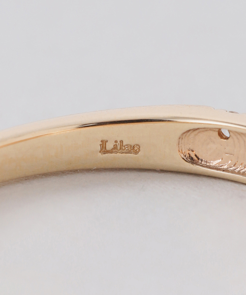 ダブルラインダイヤピンキーリング K10（リング）｜Lilas（リラ